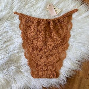 We are HAH Chase Me Down Lace Panties in Brown Sugar